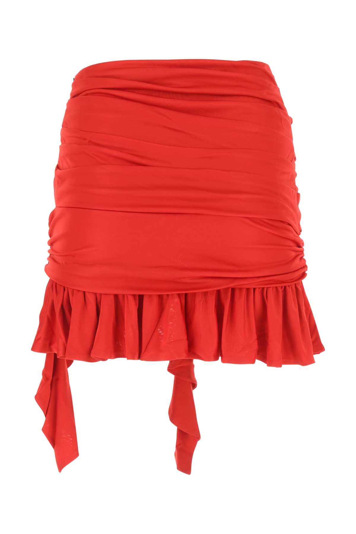Andreädamo Red Viscose Mini Skirt In 1107