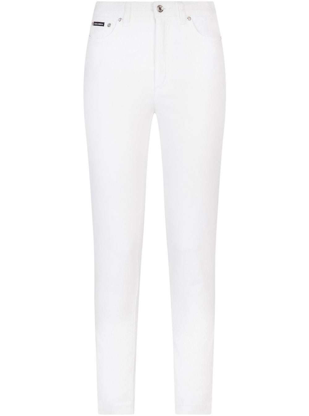 Dolce & Gabbana Five. pocket Trousers In White Stretch Denim