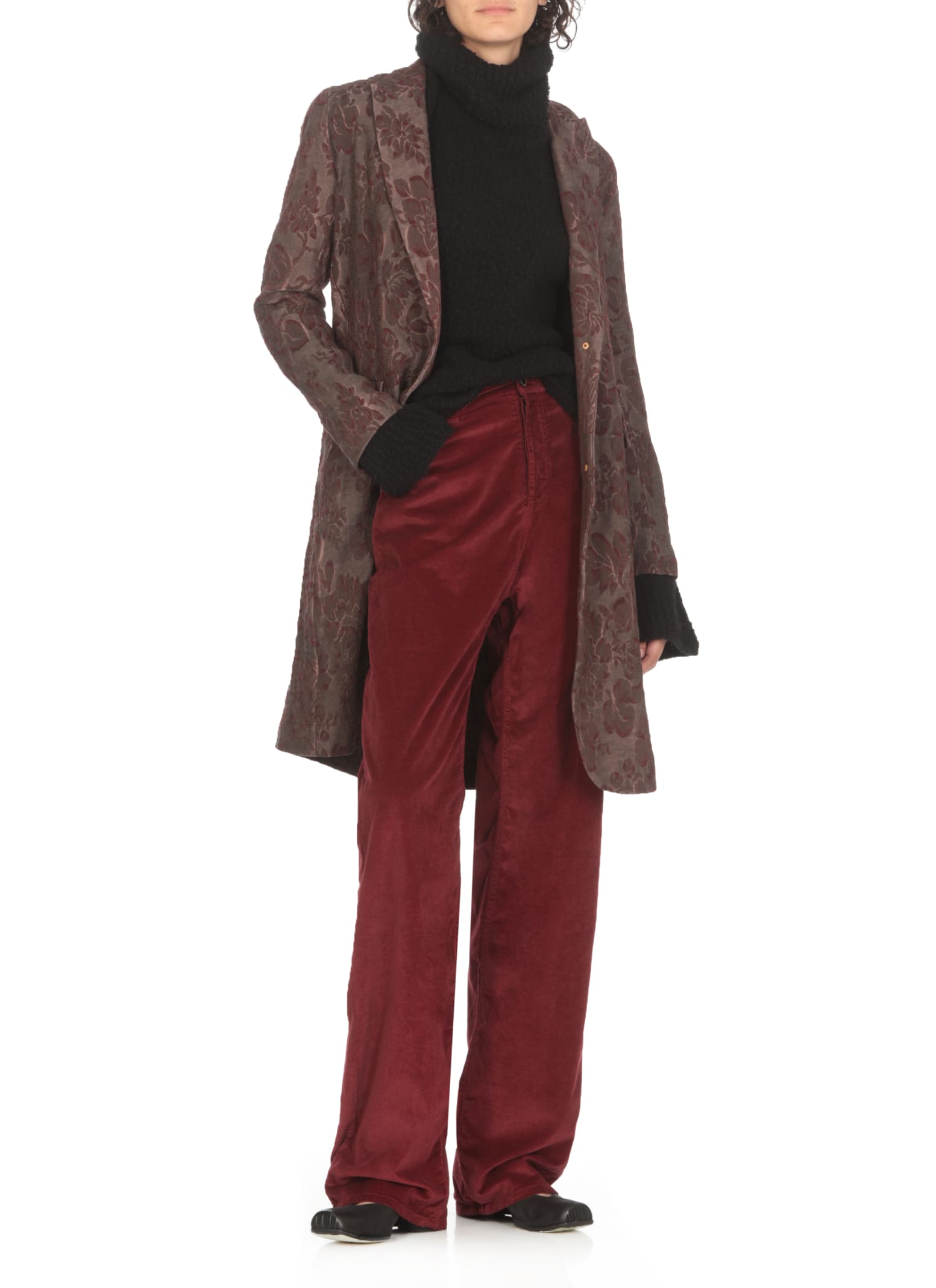 Shop Uma Wang Tree Trousers In Bordeaux