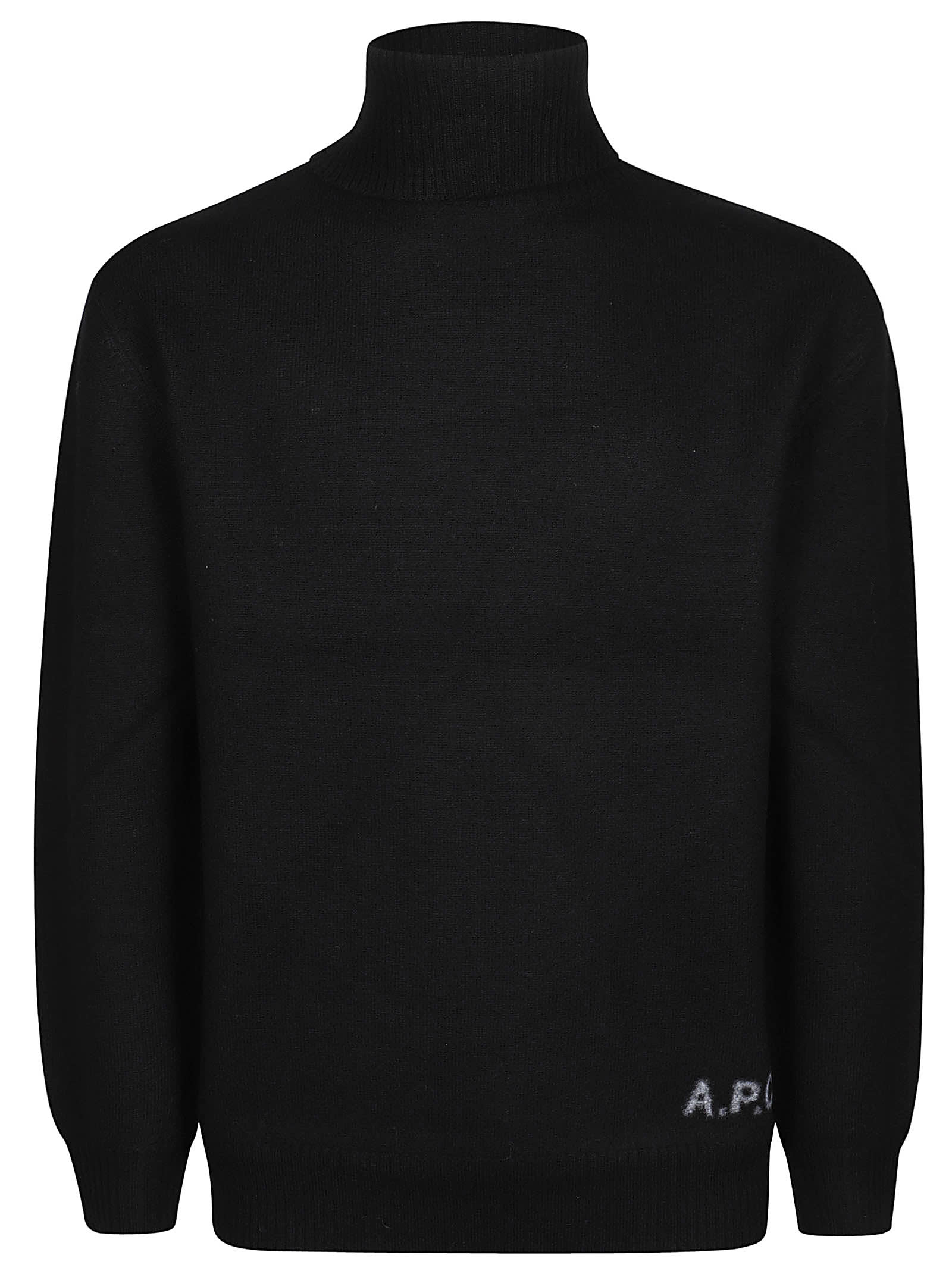 Shop Apc Walter Turtle Neck Sweater In Lzz Noir