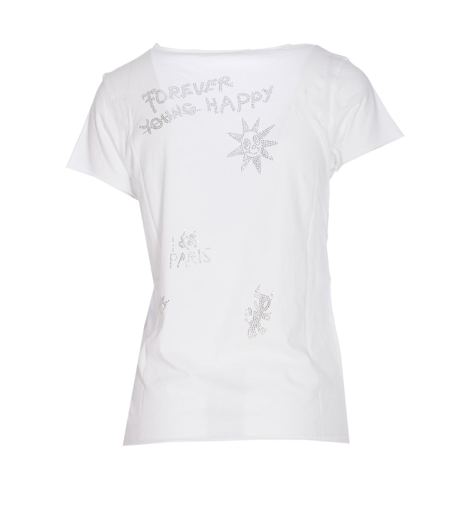 Shop Zadig &amp; Voltaire Tunisien Strass T-shirt In White