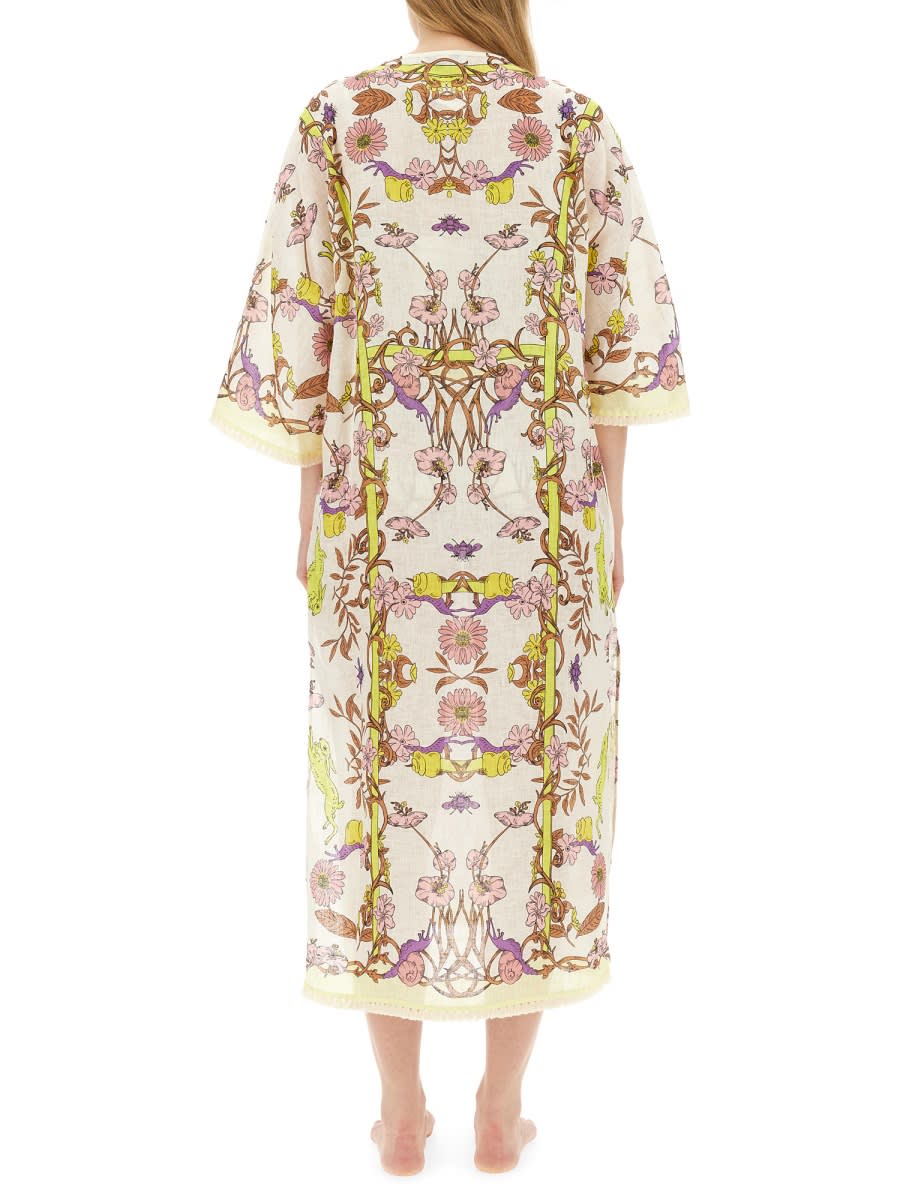 Shop Tory Burch Caftan With Print In Multicolour