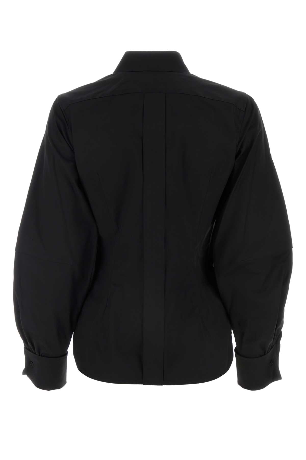 Shop Max Mara Black Stretch Poplin Pagina Shirt In Nero