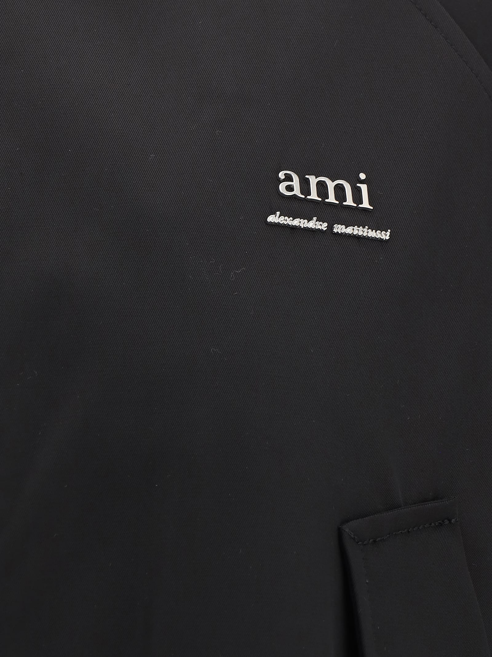 Ami Alexandre Mattiussi Oversized Bomber Jacket With Elastic Ribbing In Black