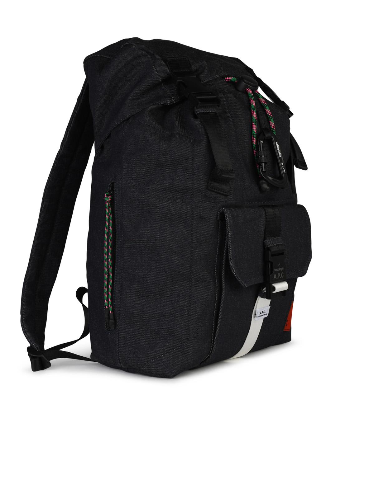 Shop Apc Topologie Blue Cotton Backpack