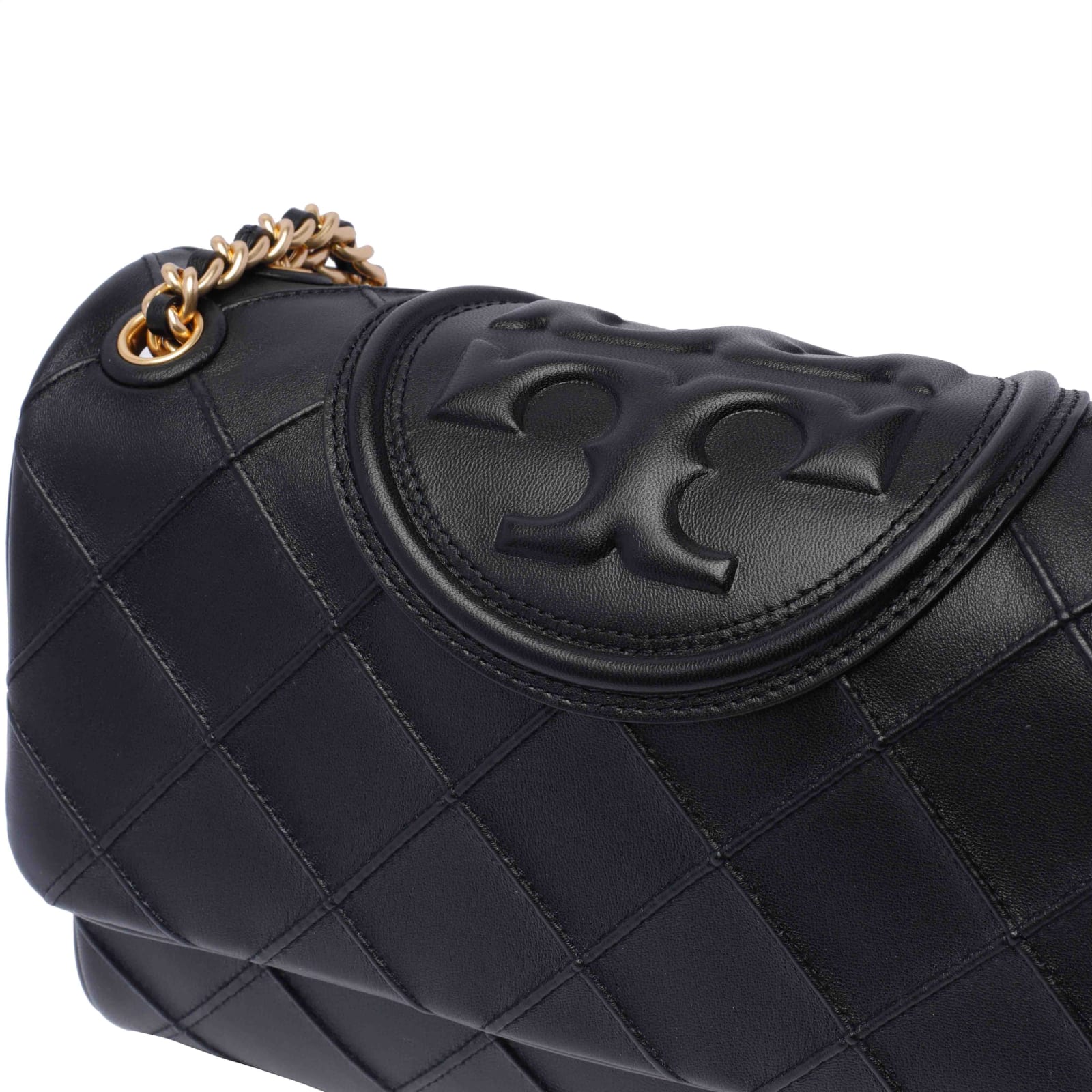 Shop Tory Burch Fleming Soft Shoulder Bag In Black