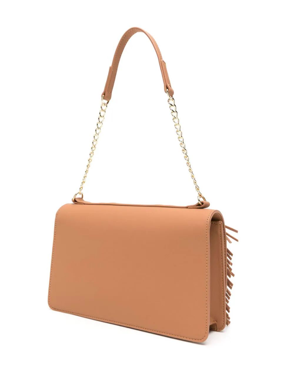 Shop Love Moschino New Shiny Quitled Shoulder Bag In Camel