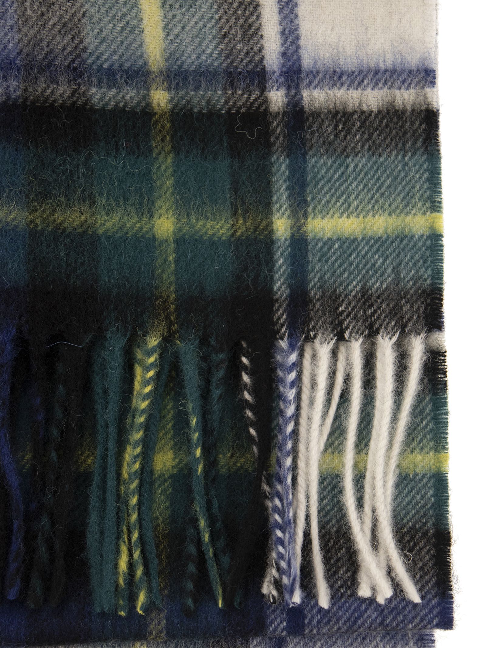 Barbour Wool Scarf Check In Green