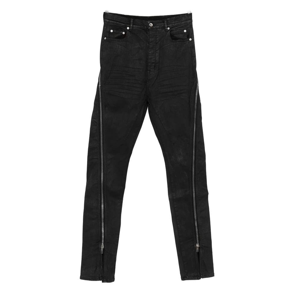 Drkshdw Bolan Banana Black Wax Denim Pants In Black