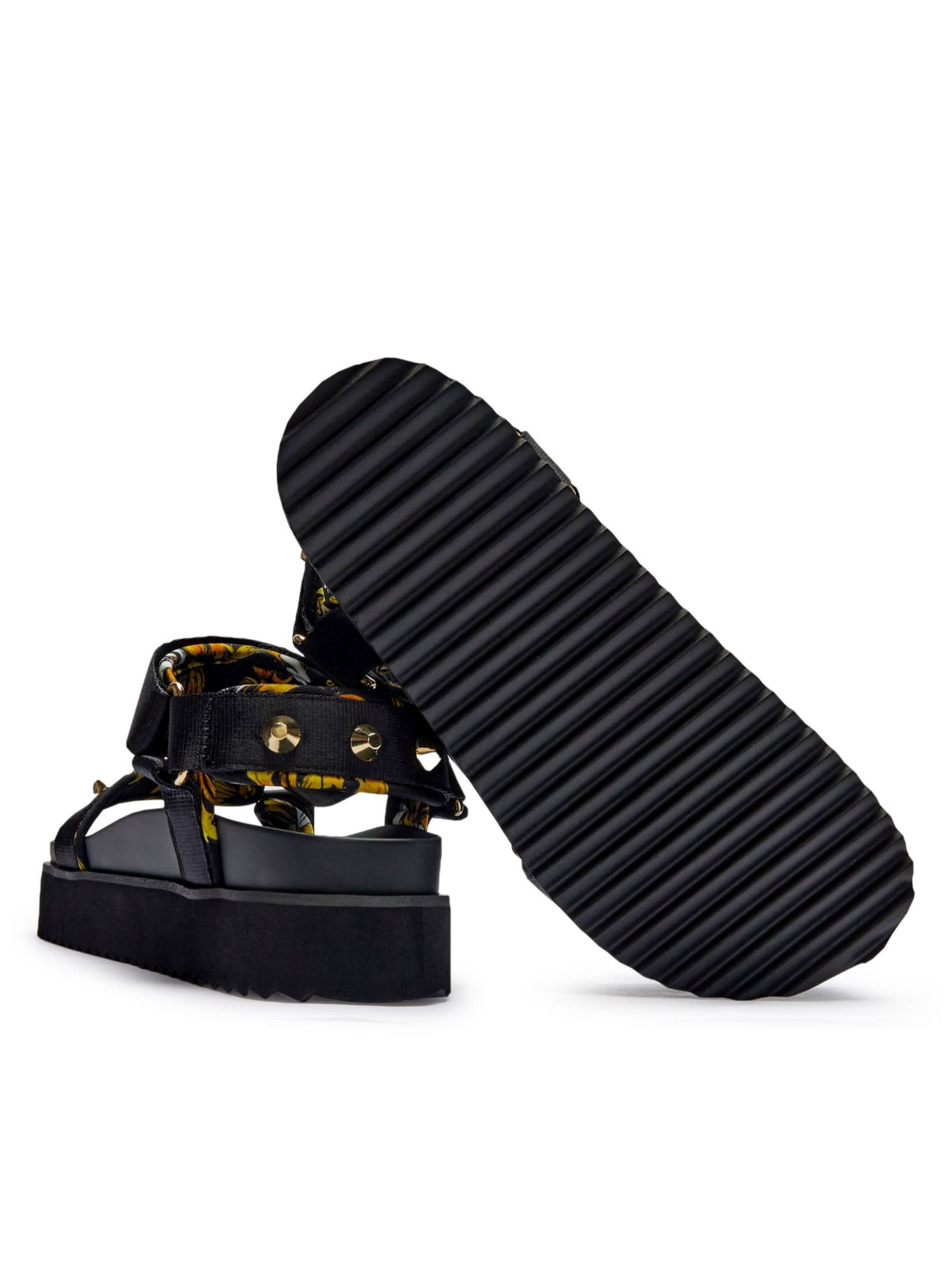 Shop Versace Jeans Couture Sandals In Black