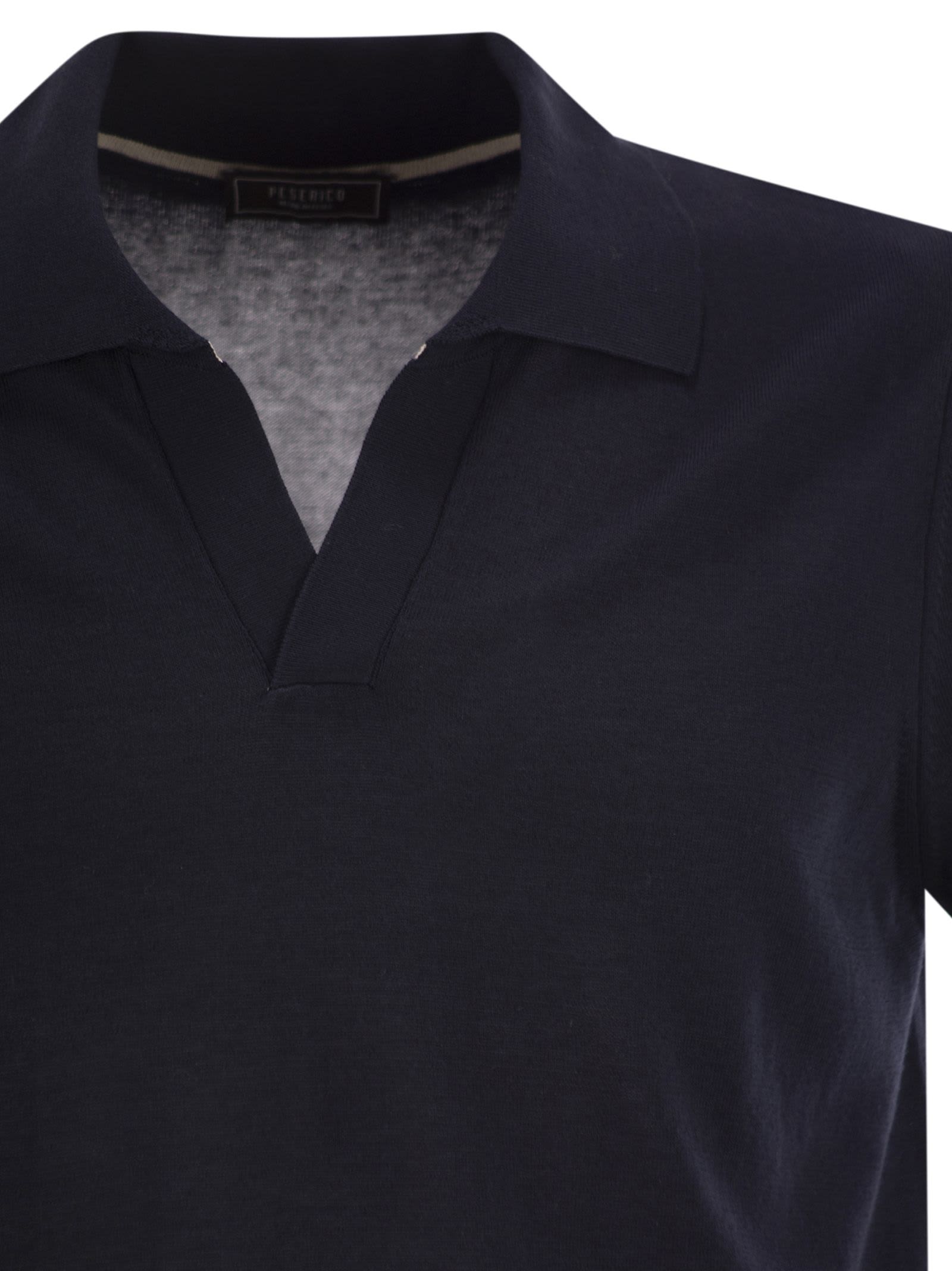 Peserico Cotton And Silk Polo Shirt