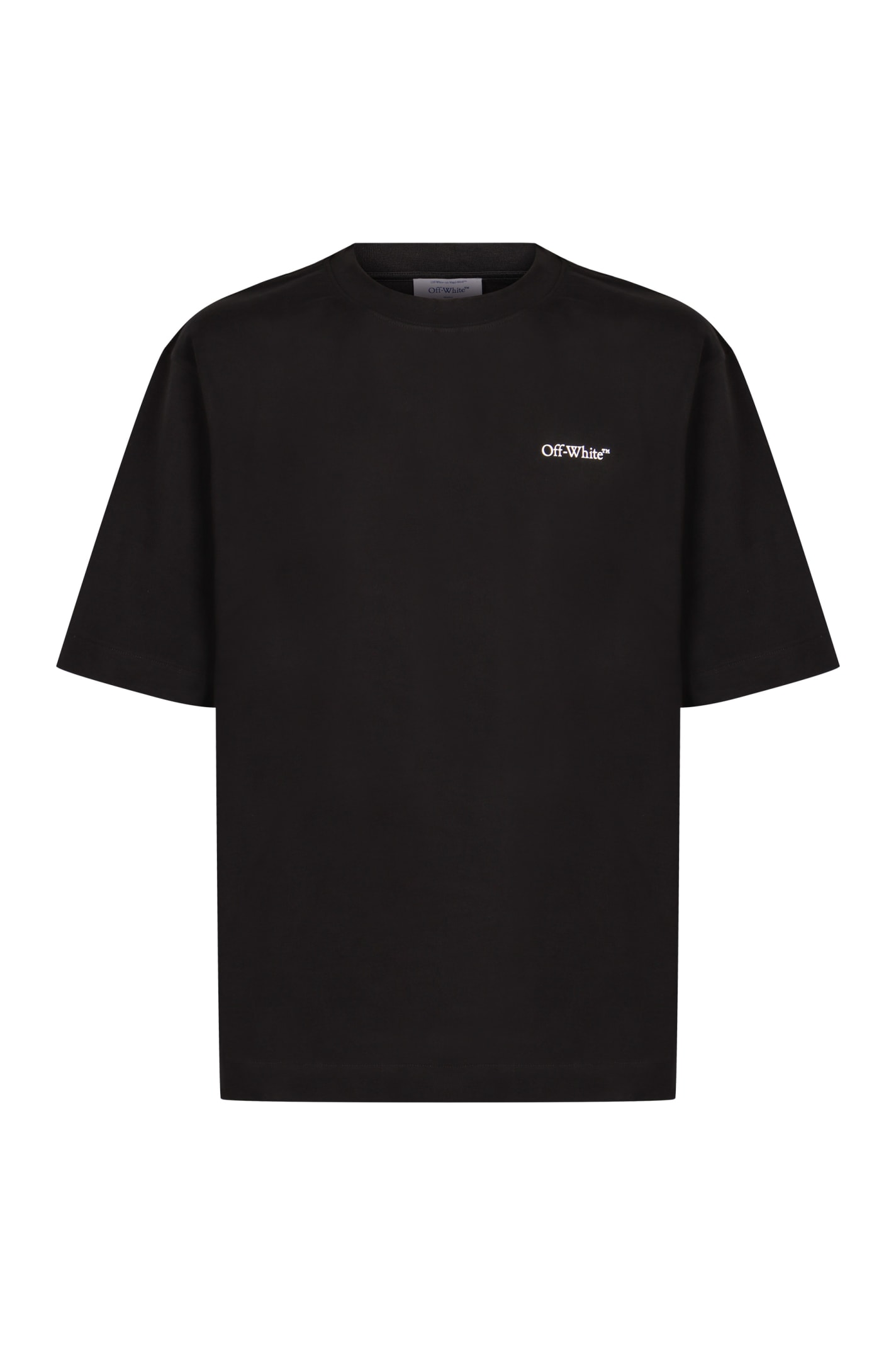 Shop Off-white Logo Cotton T-shirt In Black