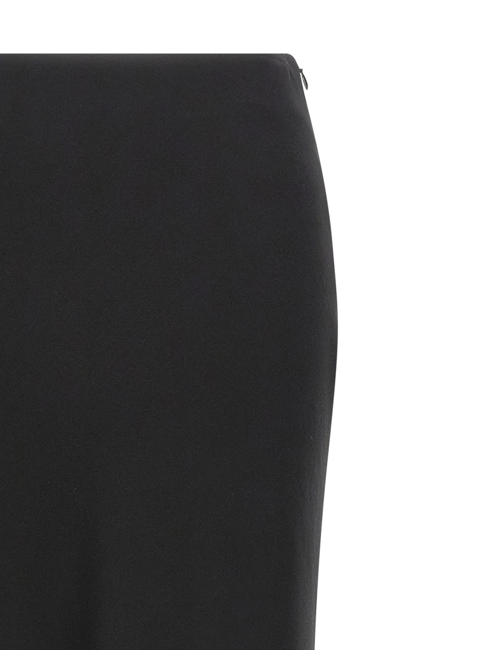 Alessandra Rich Fluid Black Silk Crepe Maxi Skirt With Lined Elegance In Black