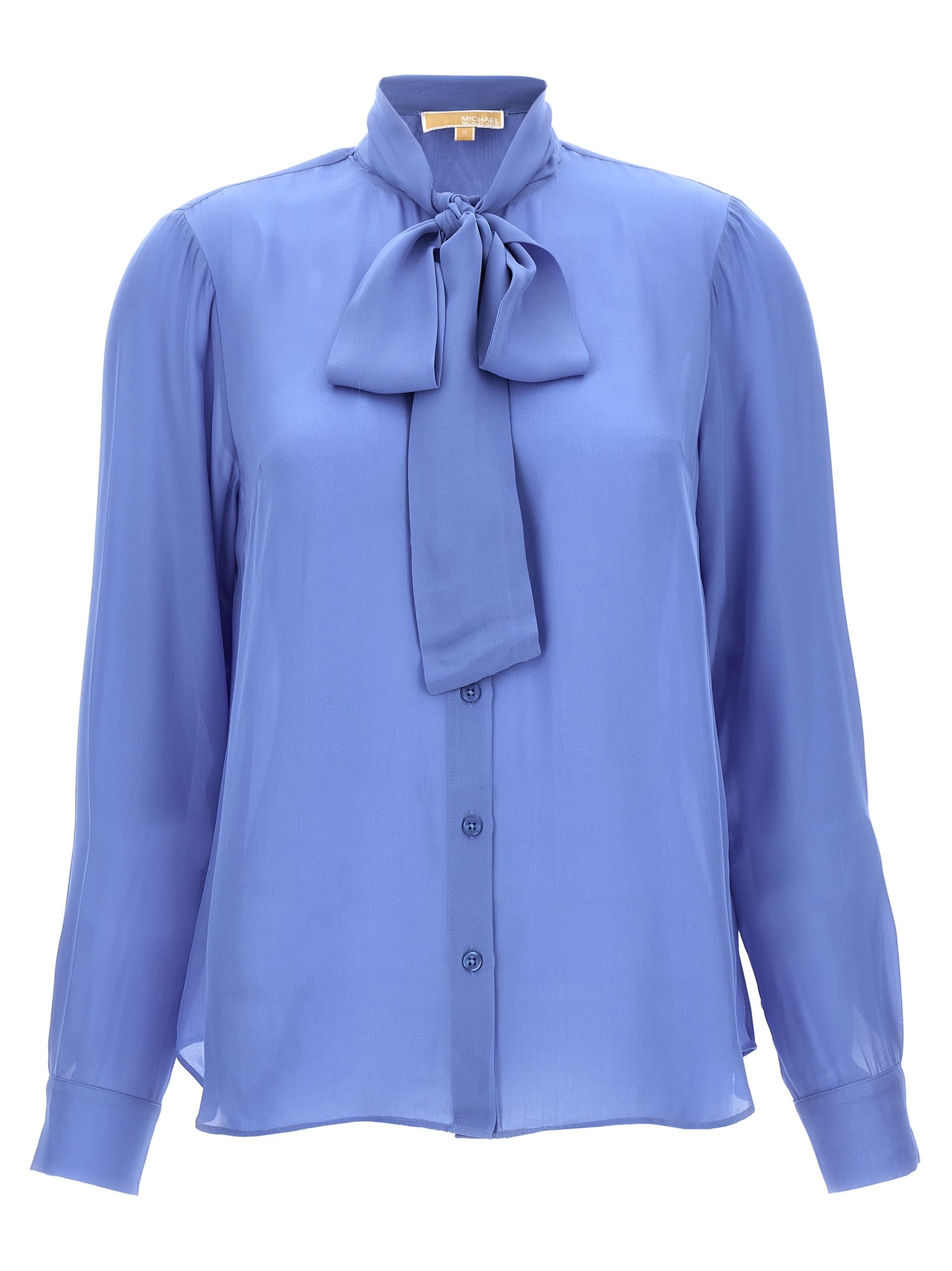 Michael Michael Kors Pussy Bow Blouse In Blue