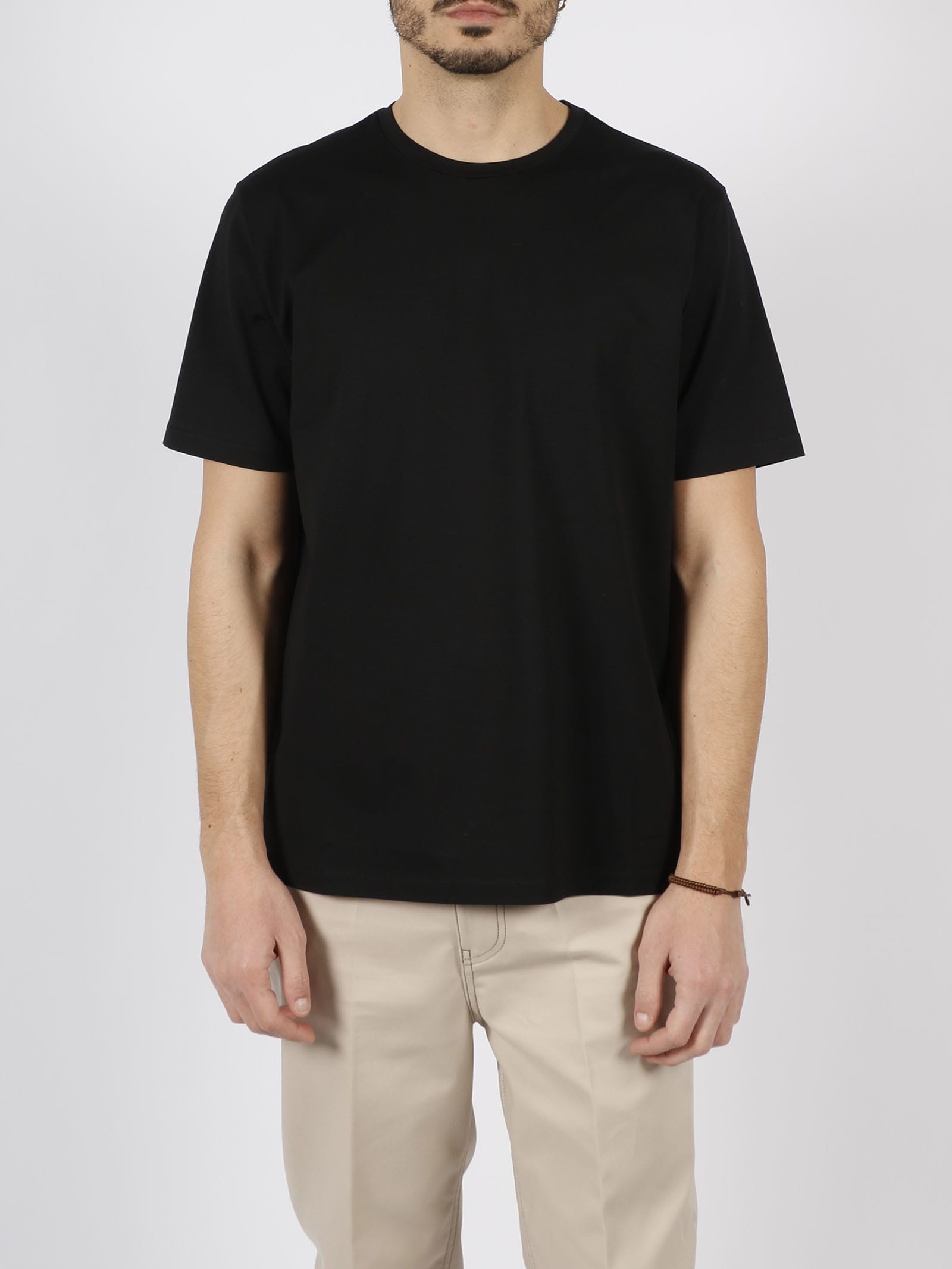 Shop Herno Superfine Cotton Stretch T-shirt In Black