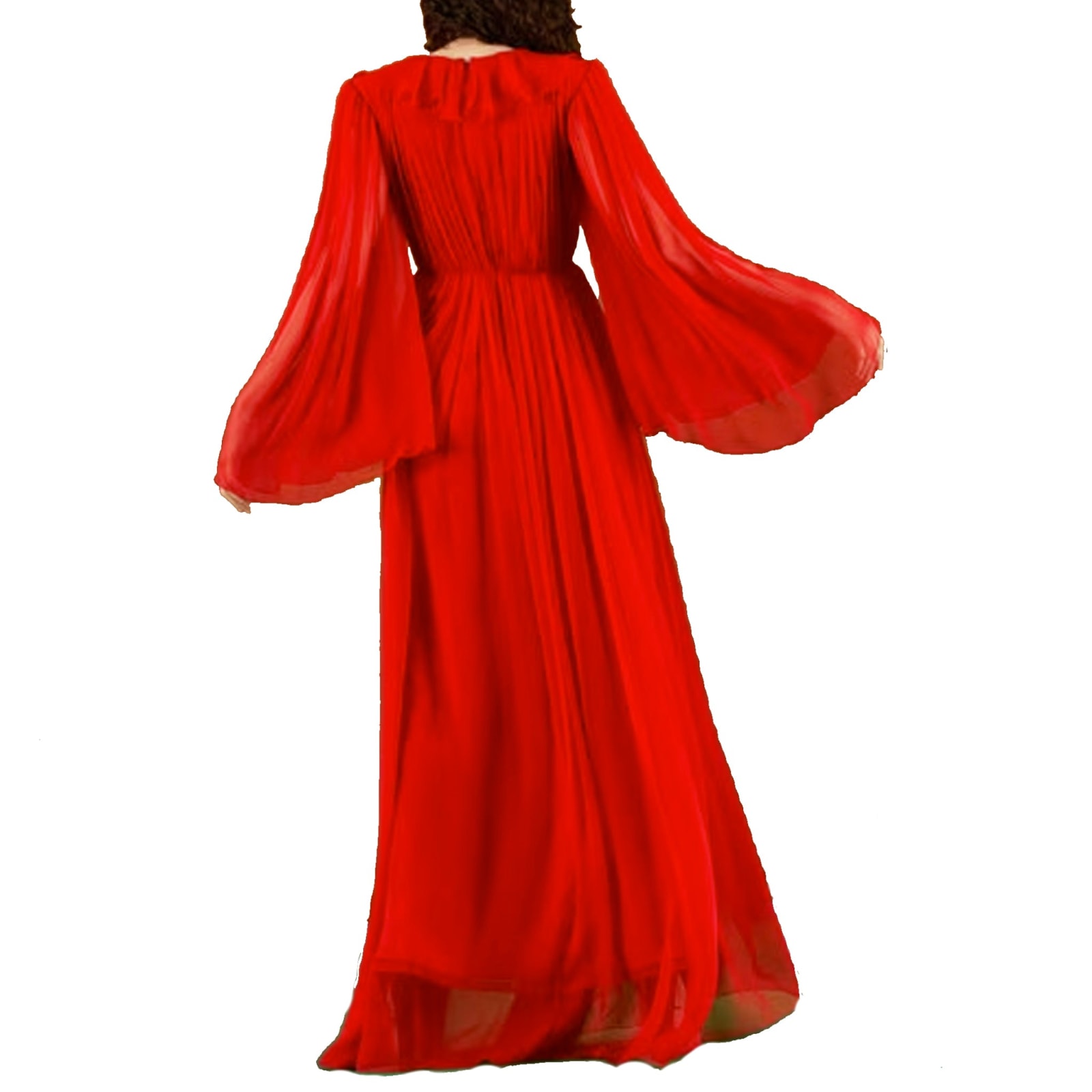 Shop Gucci Silk Midi Dress In Red