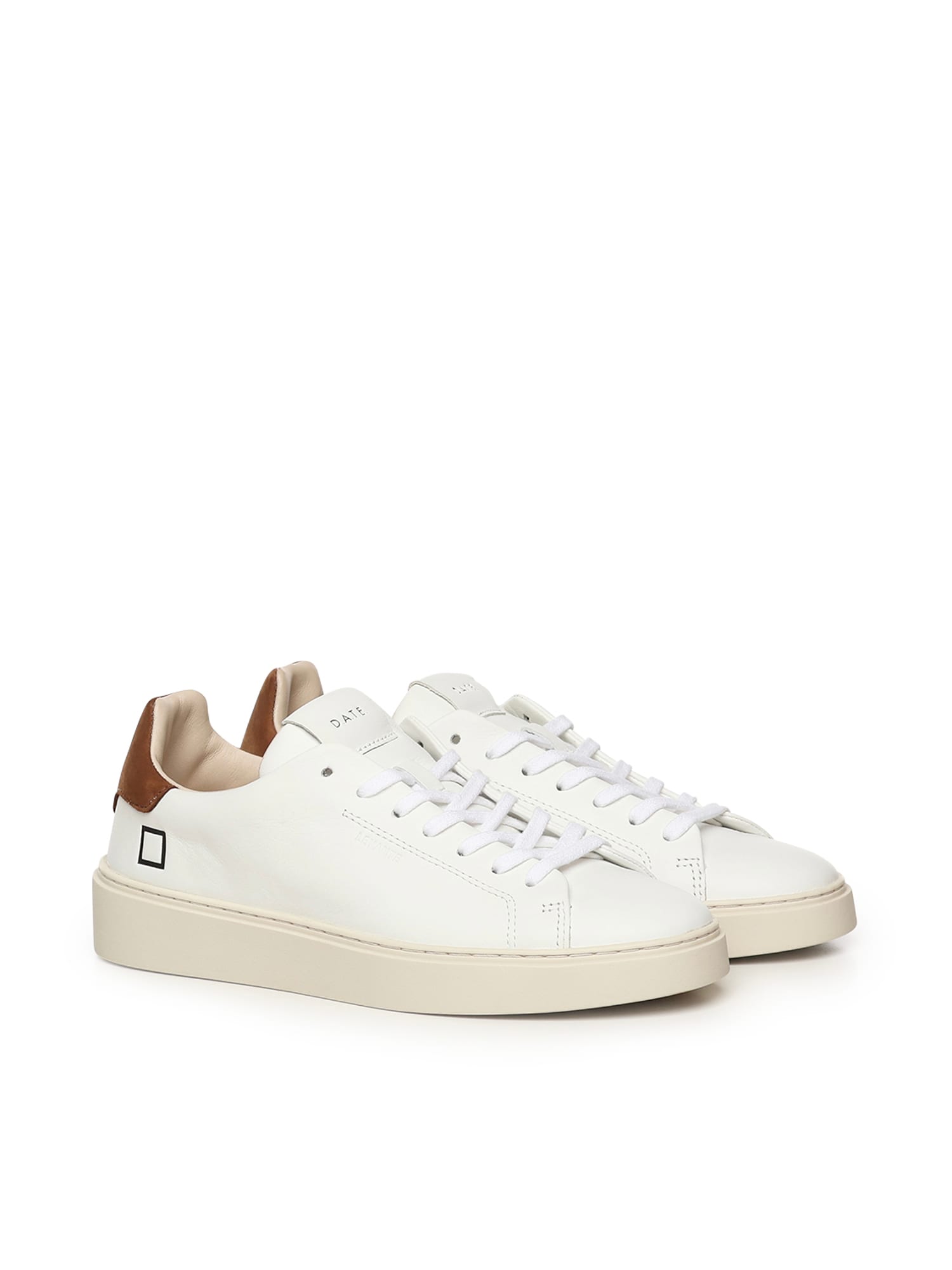 Date Levante Calf White-brown Sneaker In White