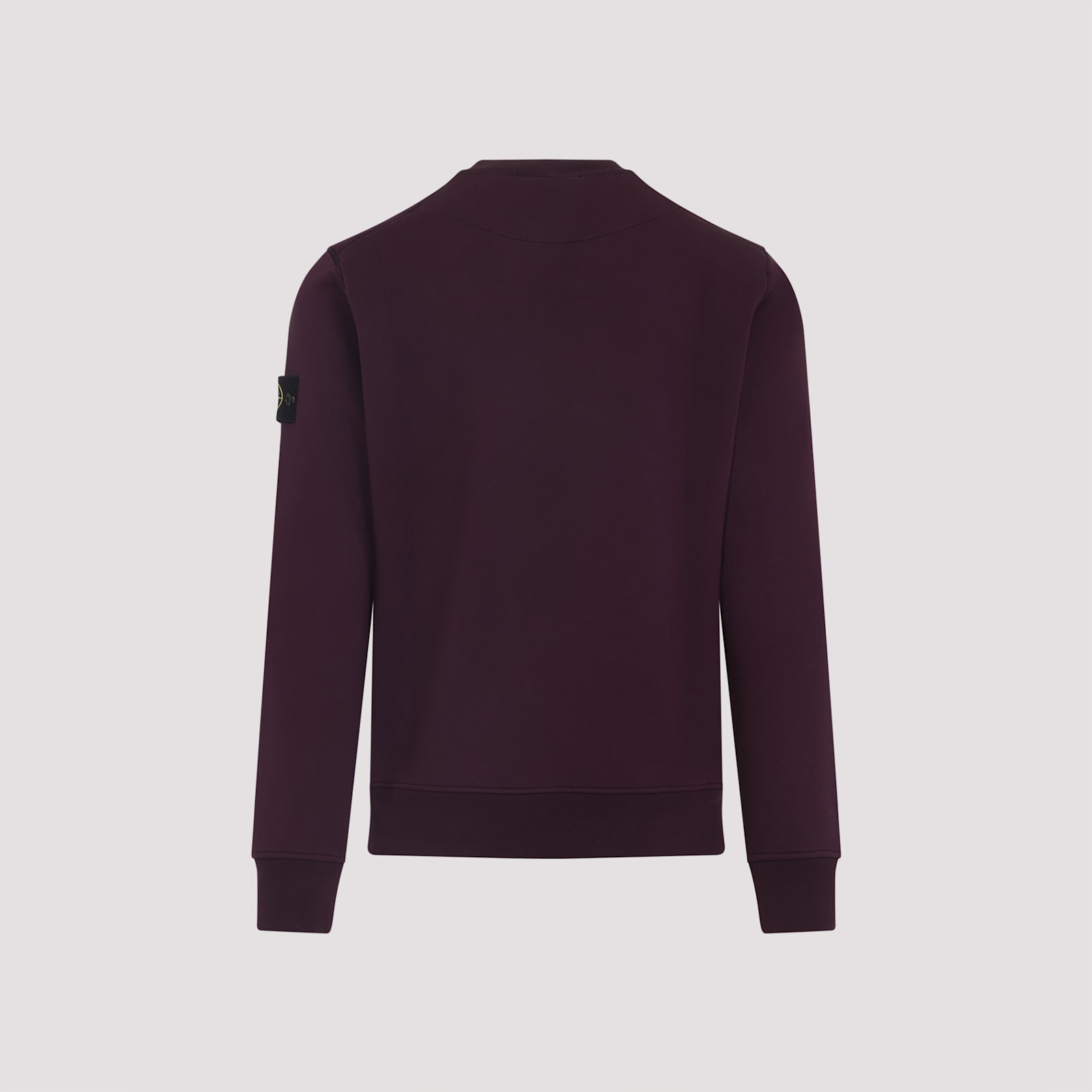 Stone Island Crew Neck Wool Sweater With Ribbed Texture In Purple