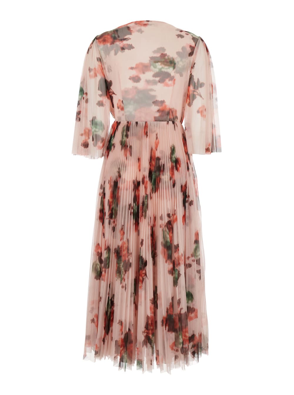 Shop Philosophy Di Lorenzo Serafini Multicolor Long Dress With All-over Floral Print In Tech Fabric Woman