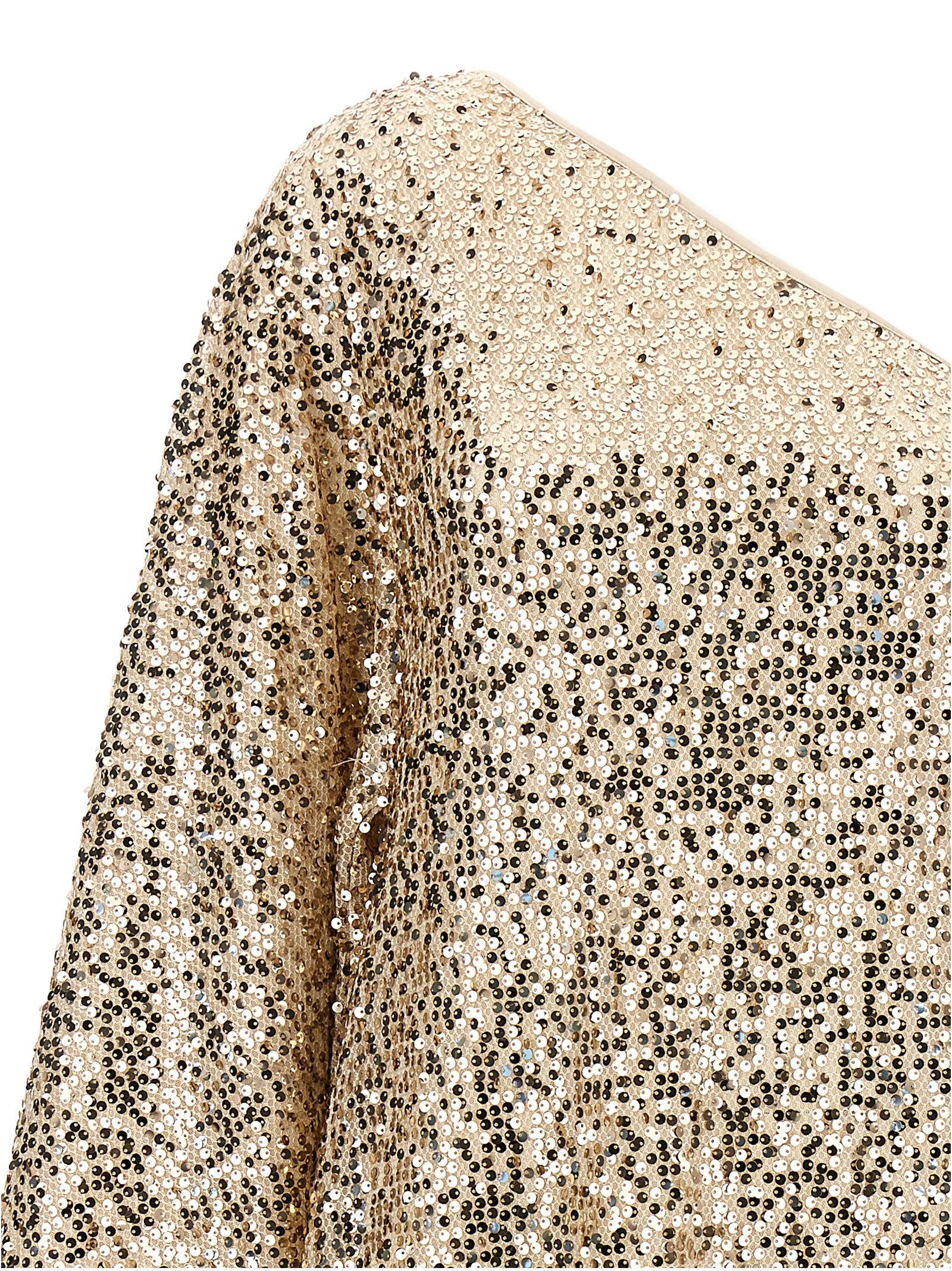 Shop Rotate Birger Christensen Net Sequins Maxi Dress In Gold