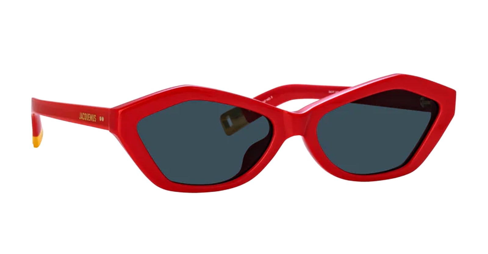 Shop Jacquemus Bambino - Red Sunglasses In Bambino Red Yellow Gold