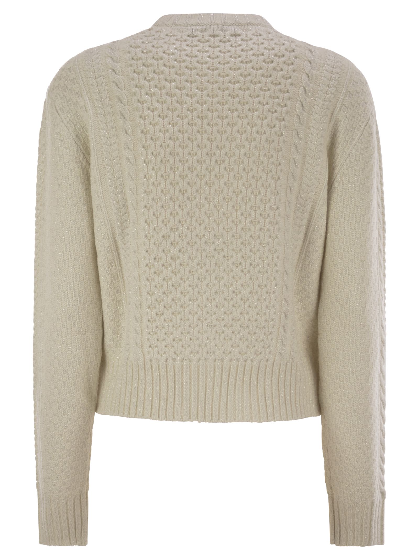 Fabiana Filippi Platinum Fisherman Jersey With Lurex In Neutral