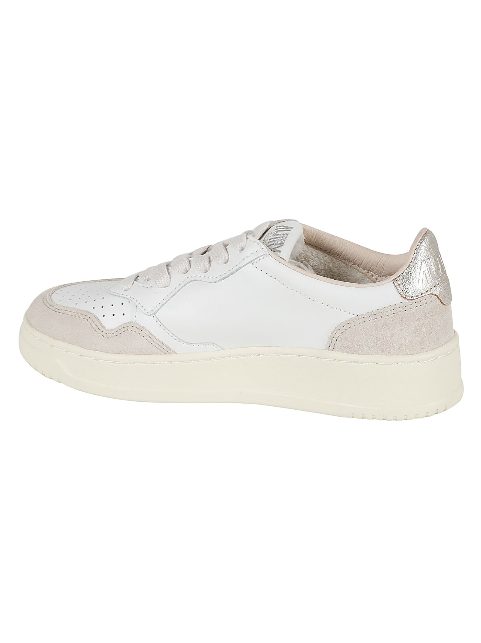 Shop Autry Medalist Low Sneakers In White/gold