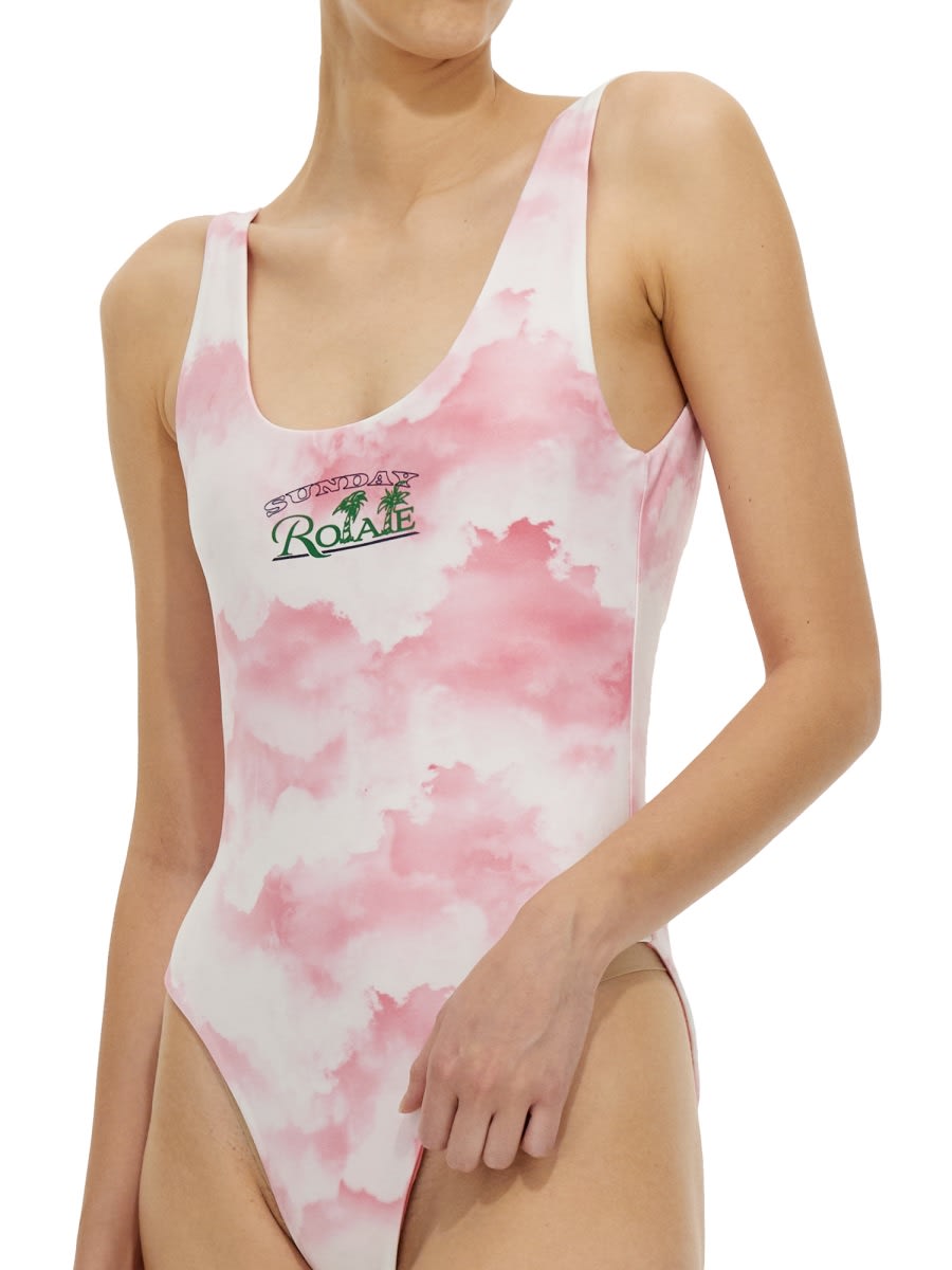 Shop Rotate Birger Christensen Cismione One-piece Swimsuit In Pink