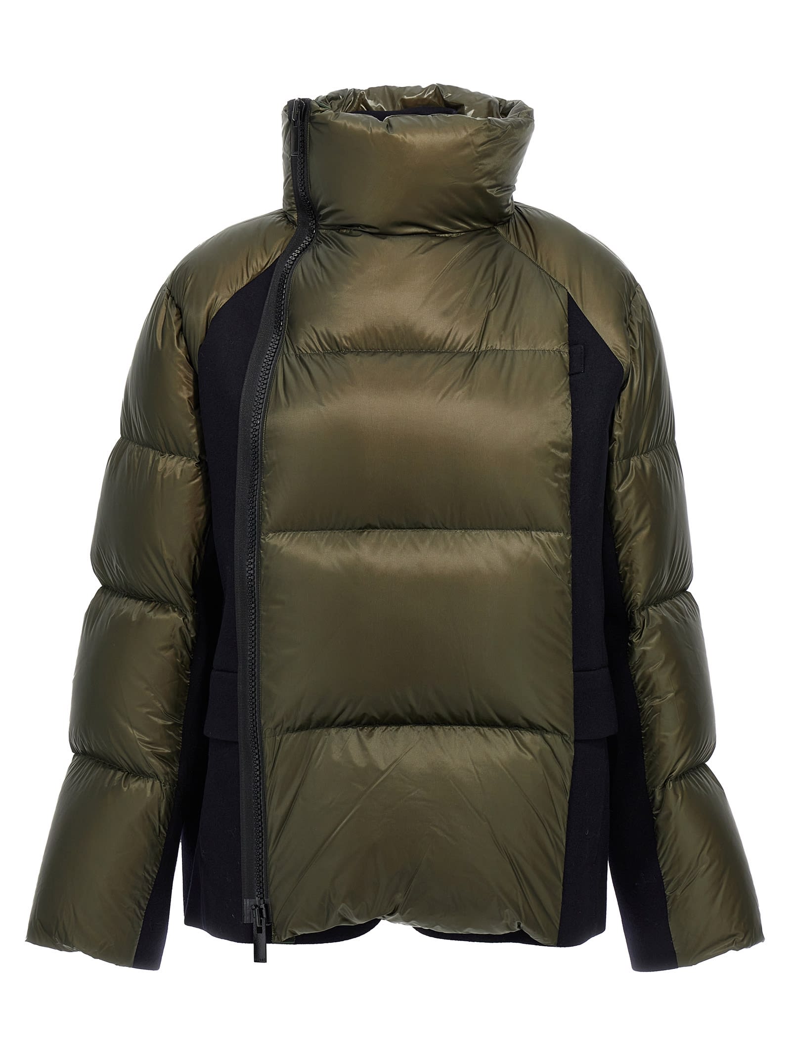 Shop Sacai Melton Down Jacket In Multicolor