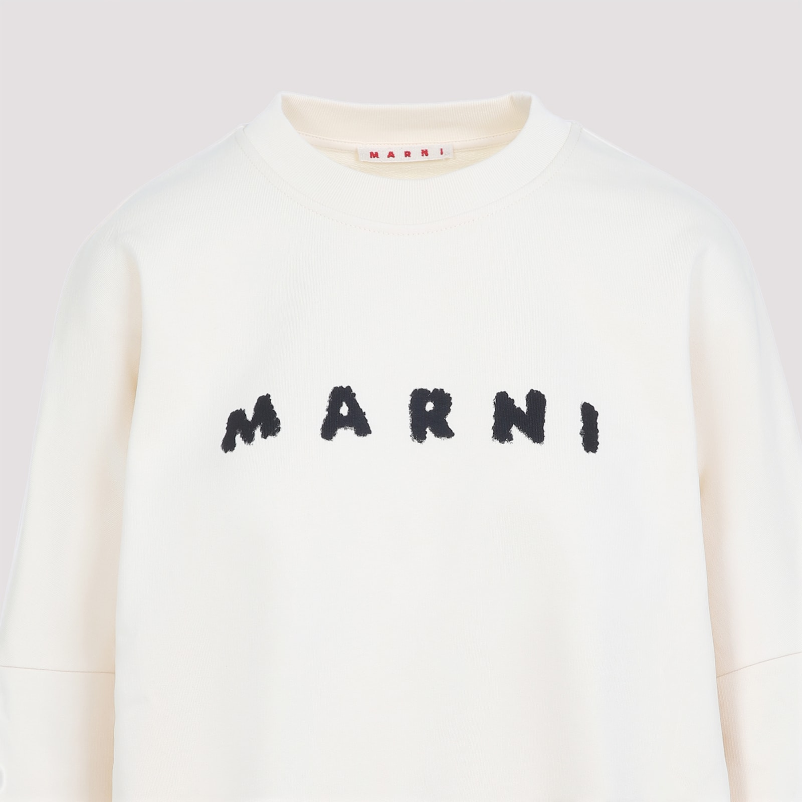 Marni Cream Cotton Oversize Sweatshirt In White
