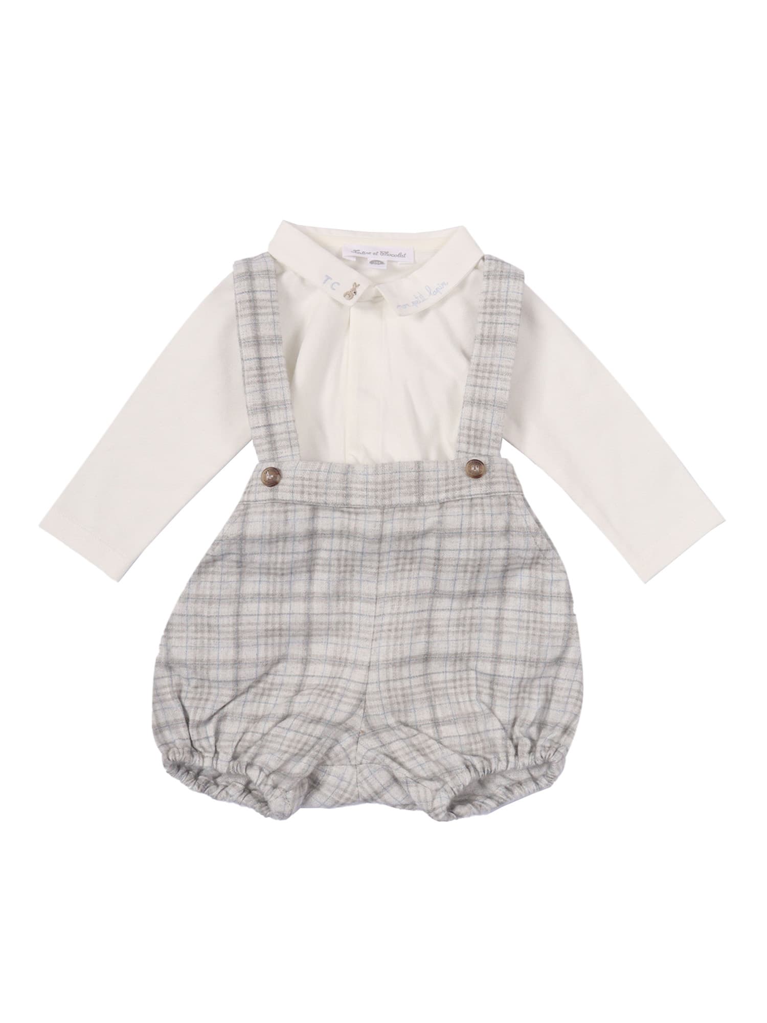 Tartine Et Chocolat Embroidered-collar Babywear In Gray
