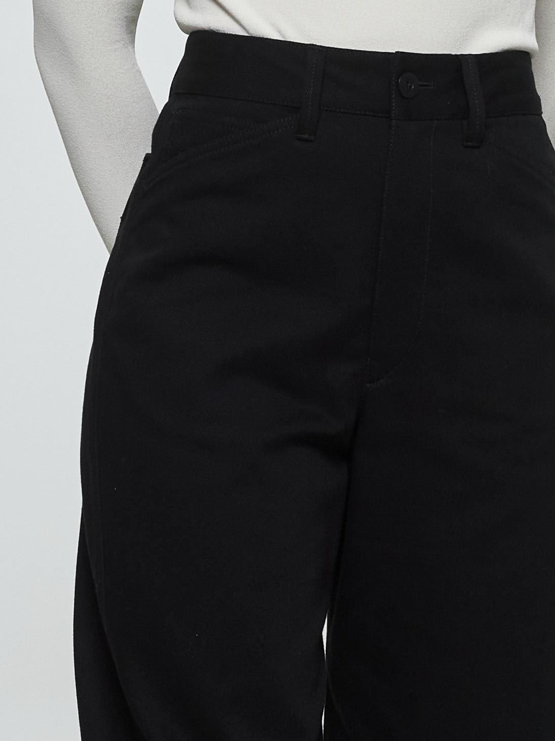 Lemaire Trousers With Twisted Belt And Wide Leg In Black