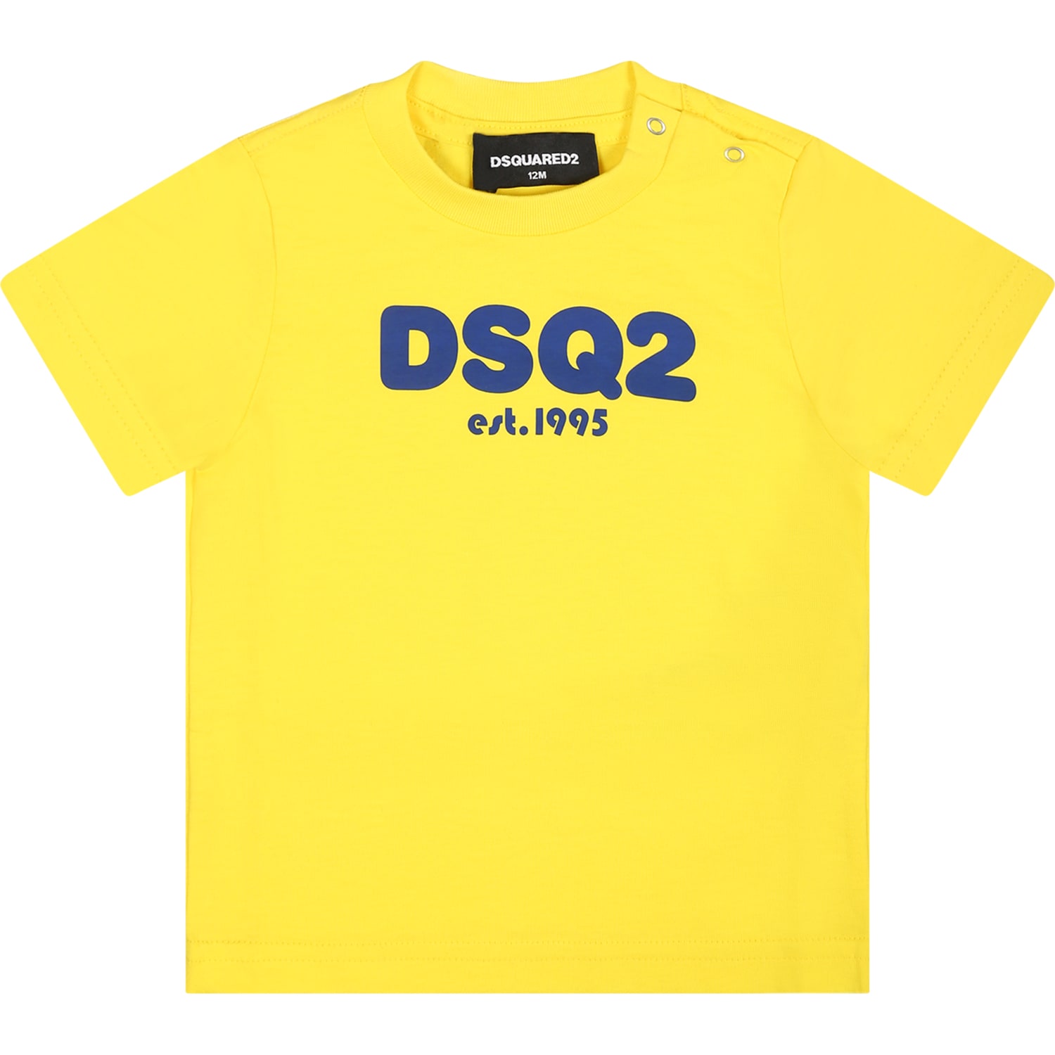 Dsquared2 Yellow T-shirt For Baby Boy With Logo