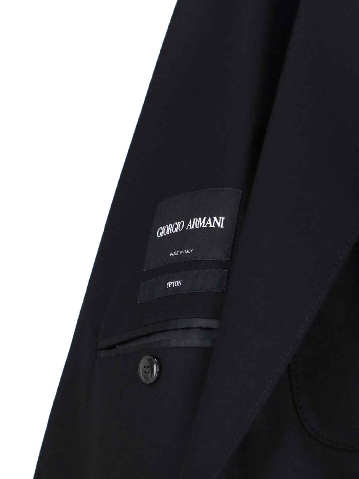Giorgio Armani Tailored Blazer With Notch Lapel Design In Black