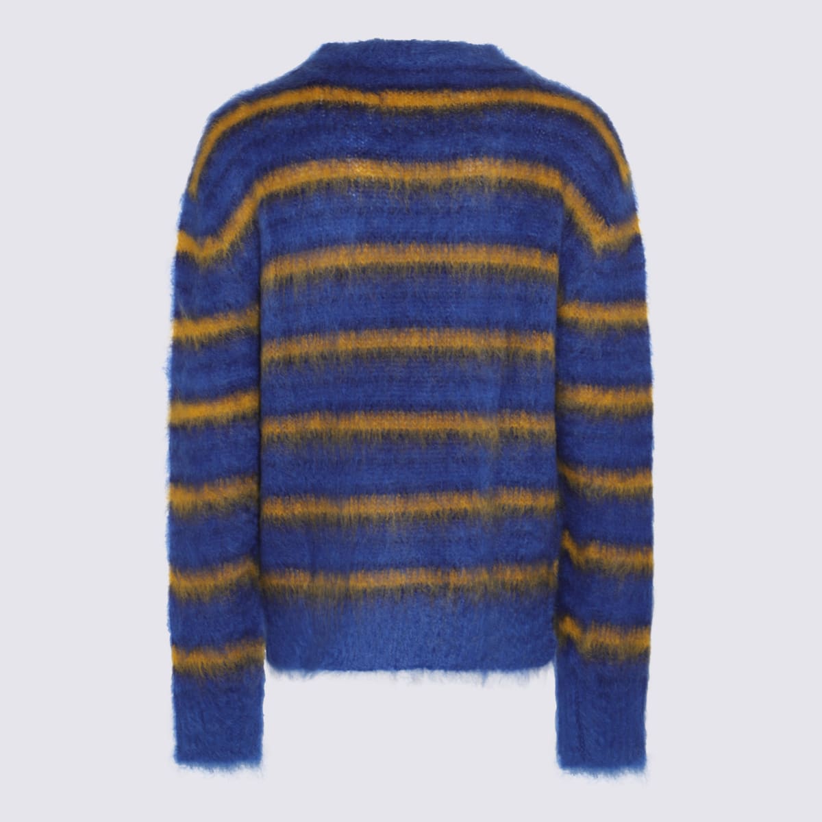 Shop Marni Blue And Yellow Wool Knitwear