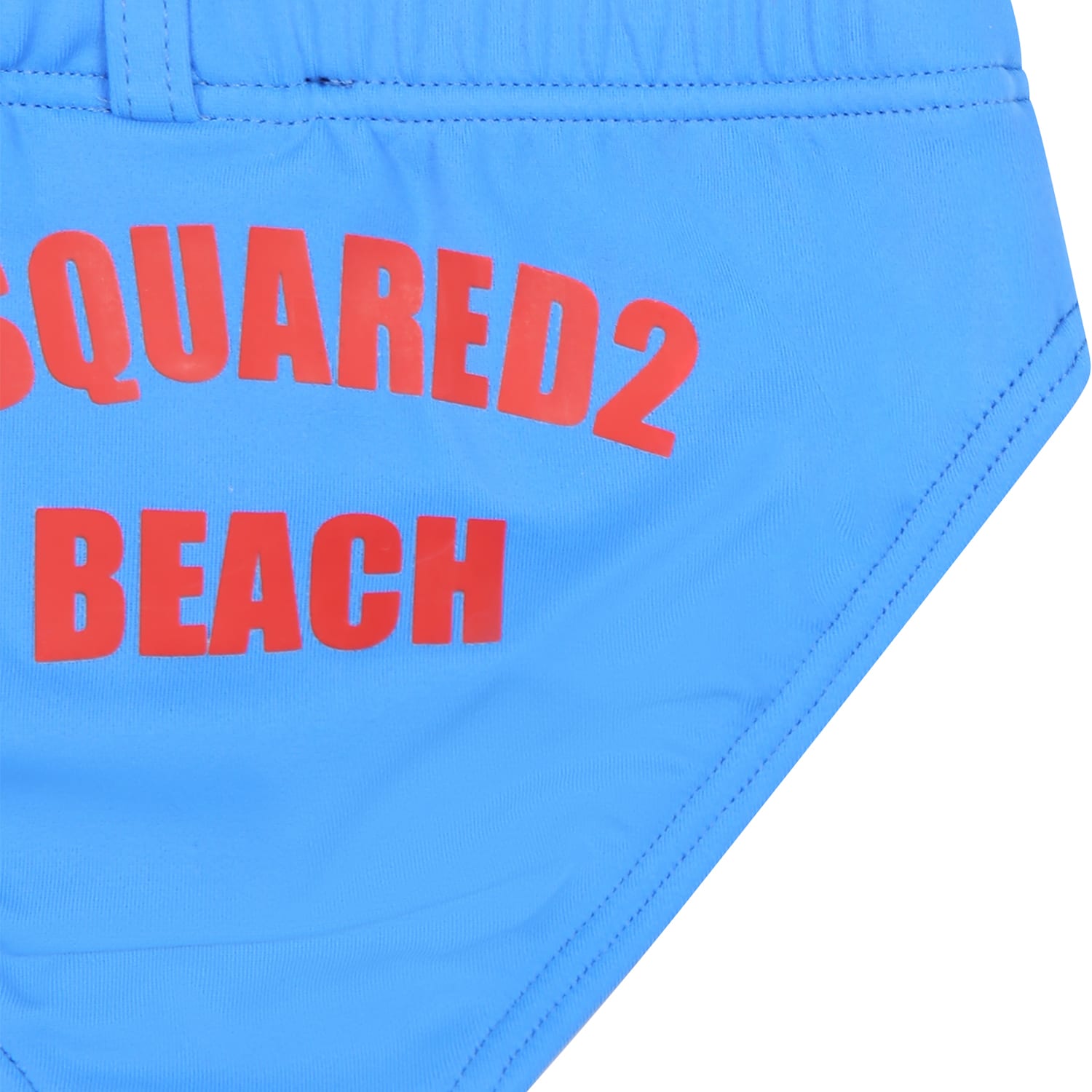 Shop Dsquared2 Light Blue Swim Briefs For Baby Boy With Logo