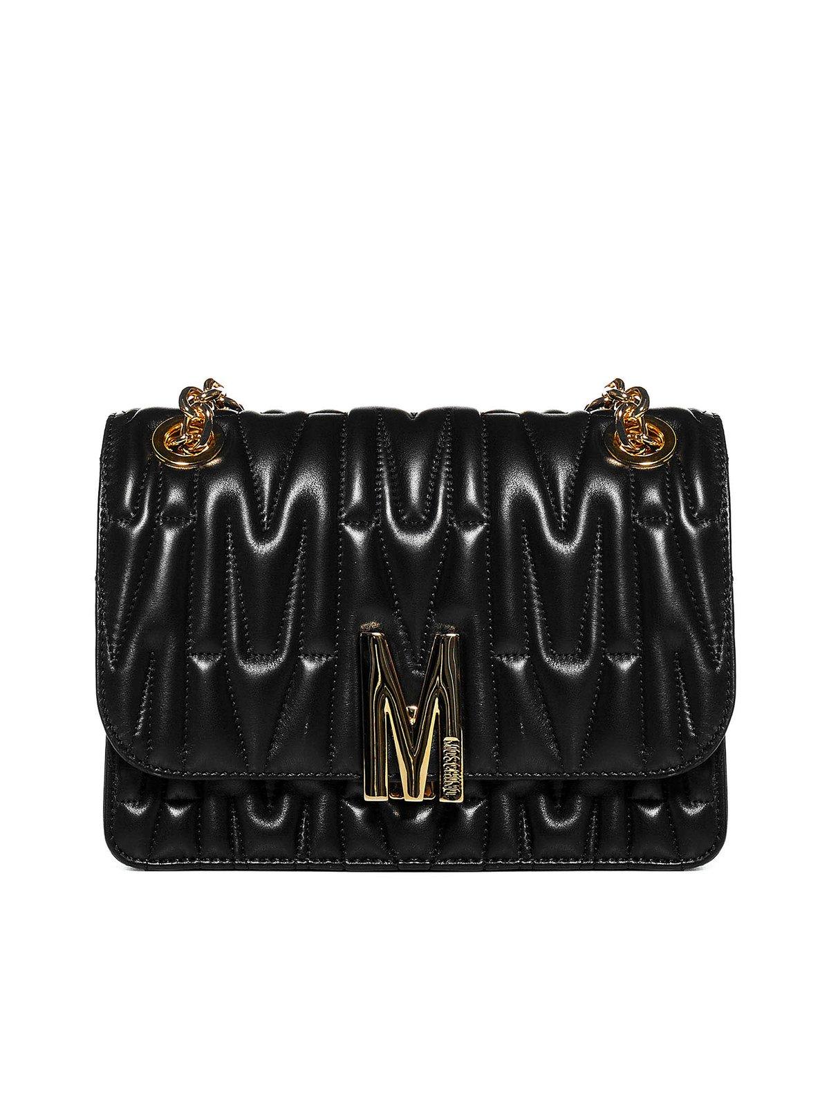 MOSCHINO M QUILTED LOGO SHOULDER BAG