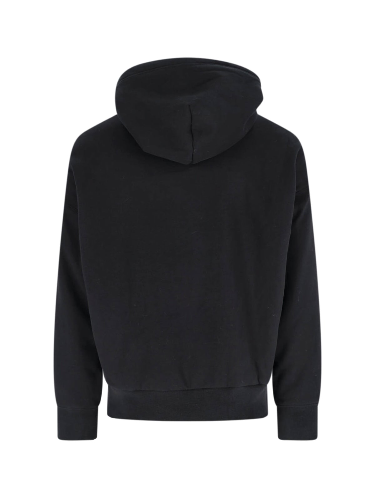 Polo Ralph Lauren Hooded Sweatshirt Featuring Bear Graphic And Ribbed Cuffs In Black