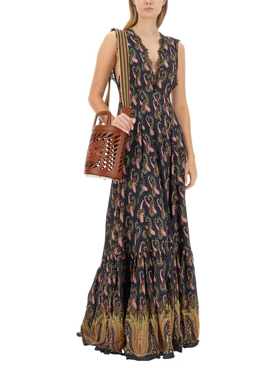 Shop Etro Sablè Long Dress In Black