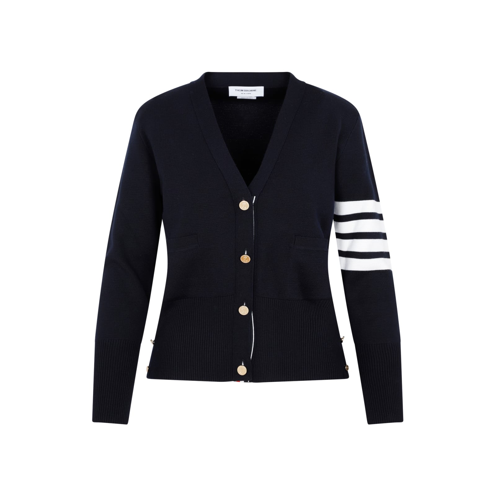 Shop Thom Browne Wool Milano Classic Cardigan In Navy