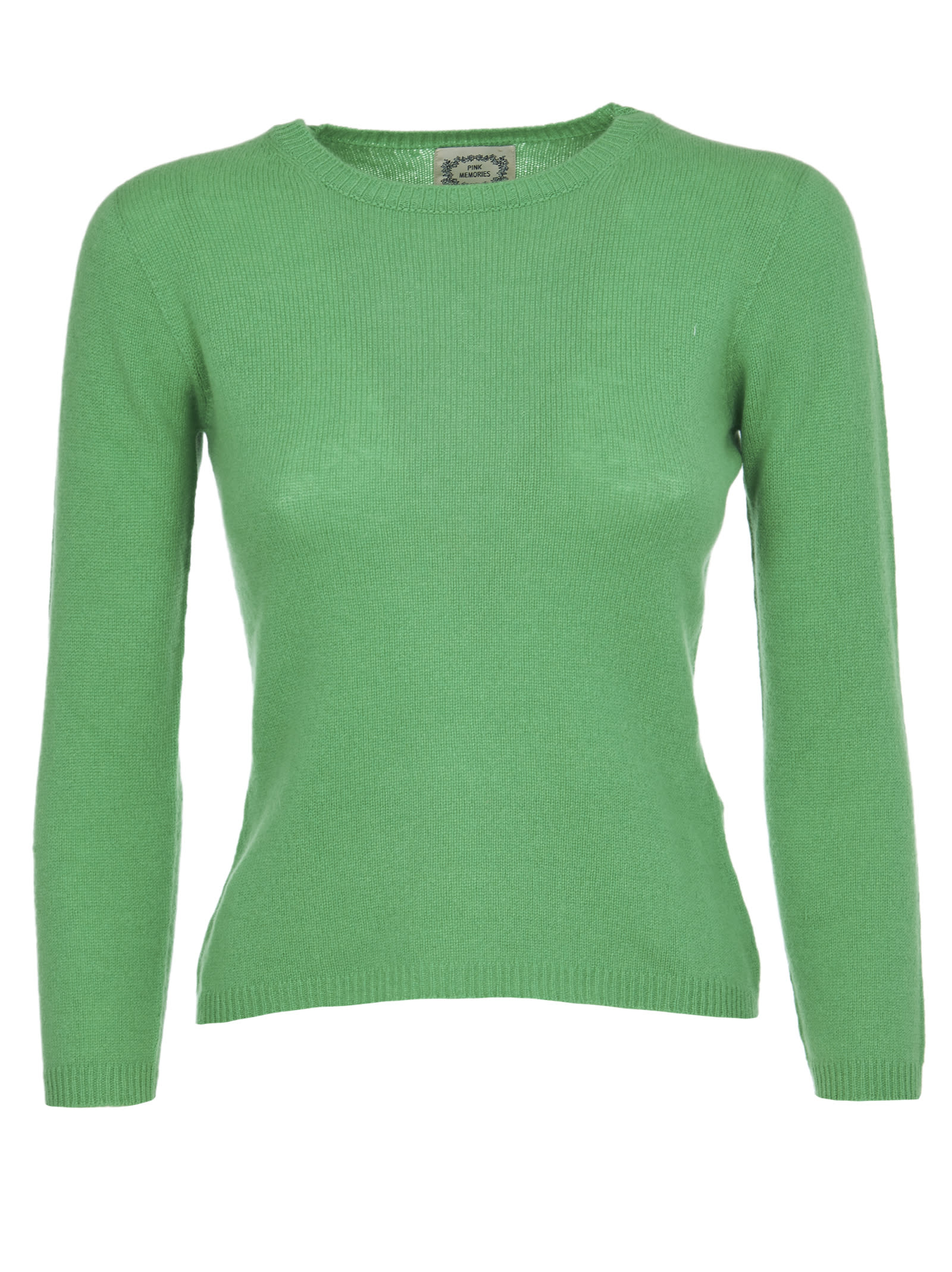 Pink Memories Green Cashmere Sweater