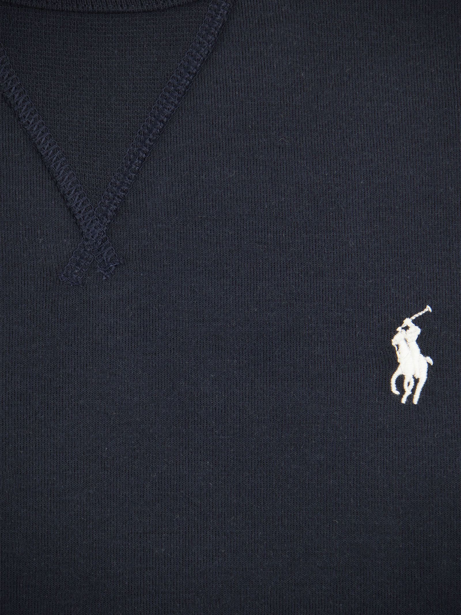 Shop Ralph Lauren Double Knit Crew Neck Sweatshirt In Aviator Navy