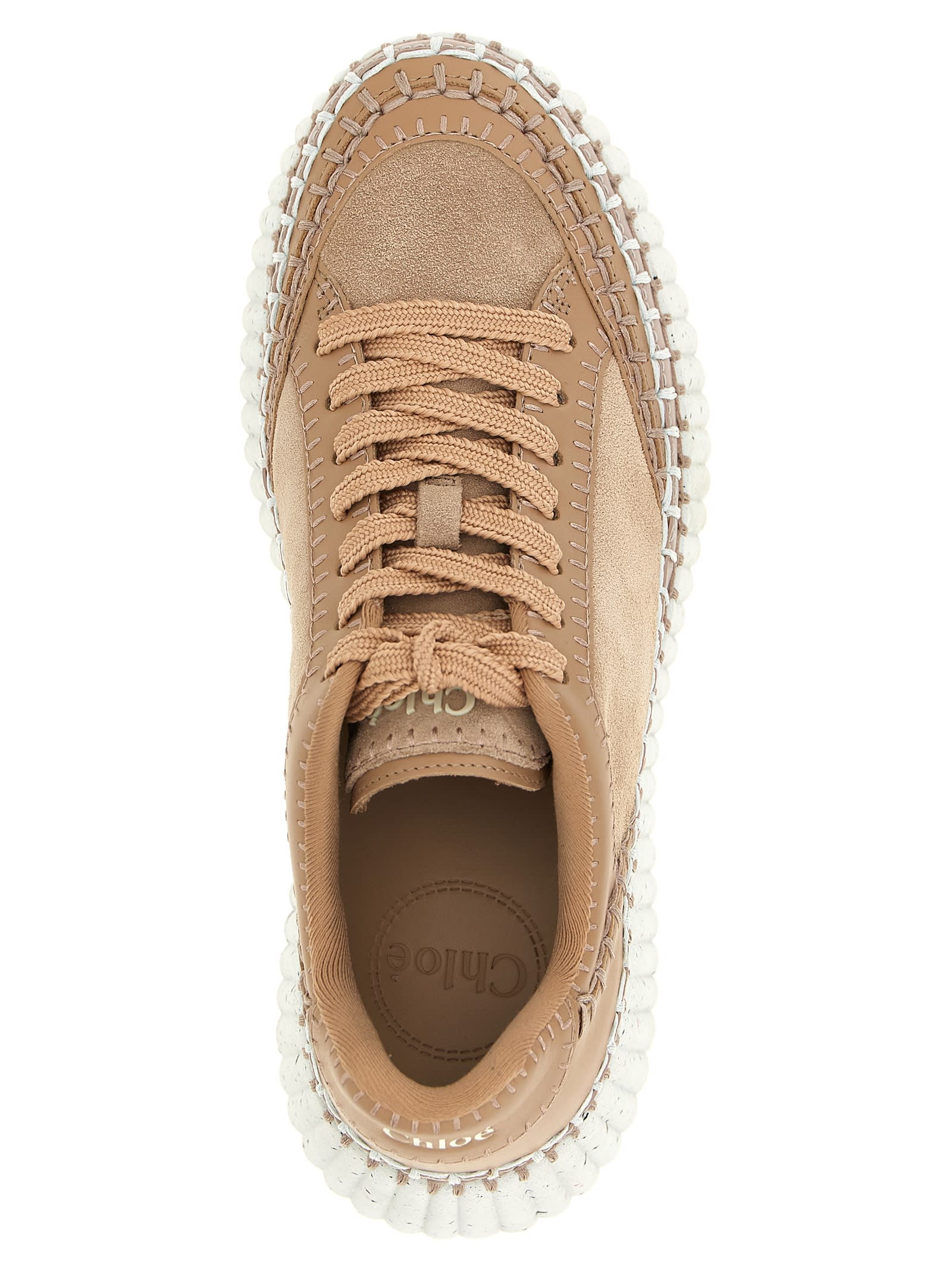 Chloé Platform Sneakers Elevated Round Toe In Pink