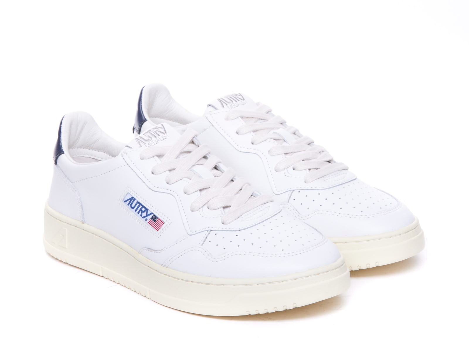 Autry Black And White Leather Sneakers In White