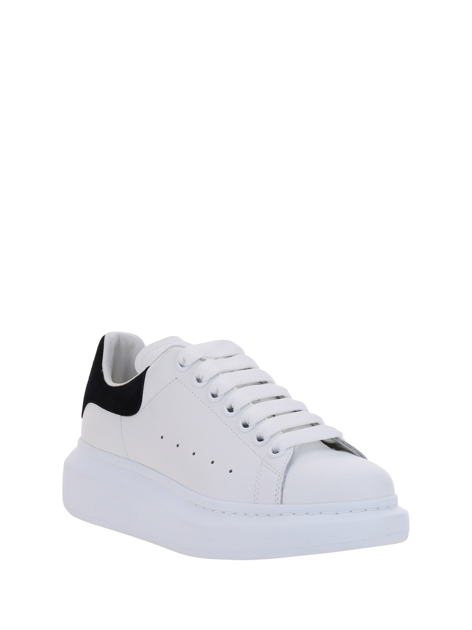 Alexander Mcqueen Oversize Sneakers In White And Beige Calf Leather In White
