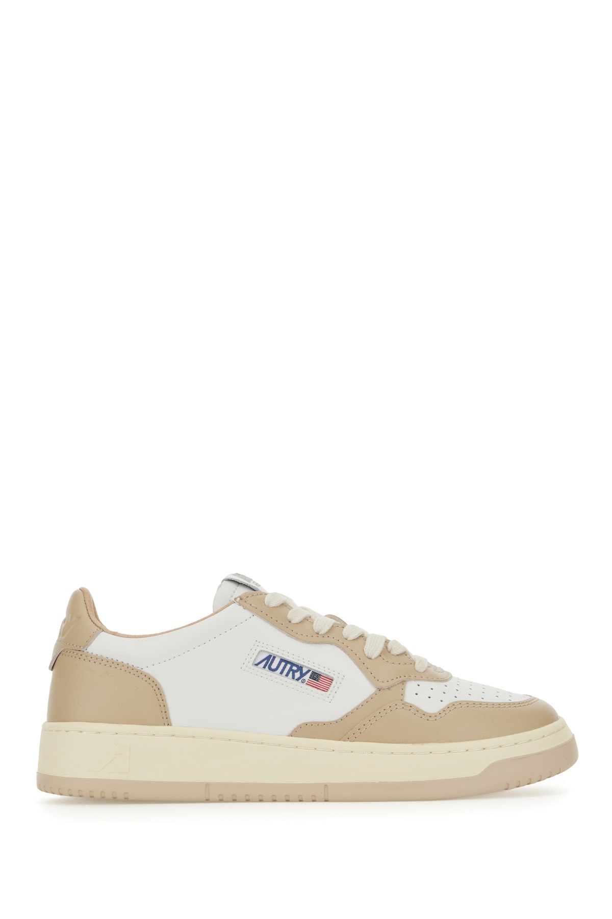 Two-tone Leather And Fabric Medalist Sneakers