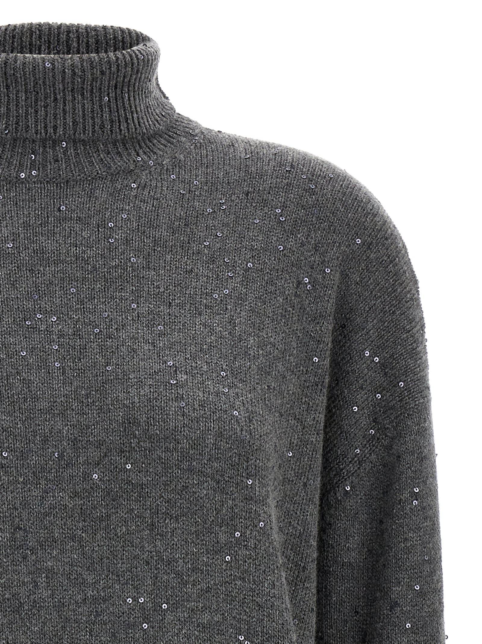 Shop Brunello Cucinelli Sequin Sweater In Gray