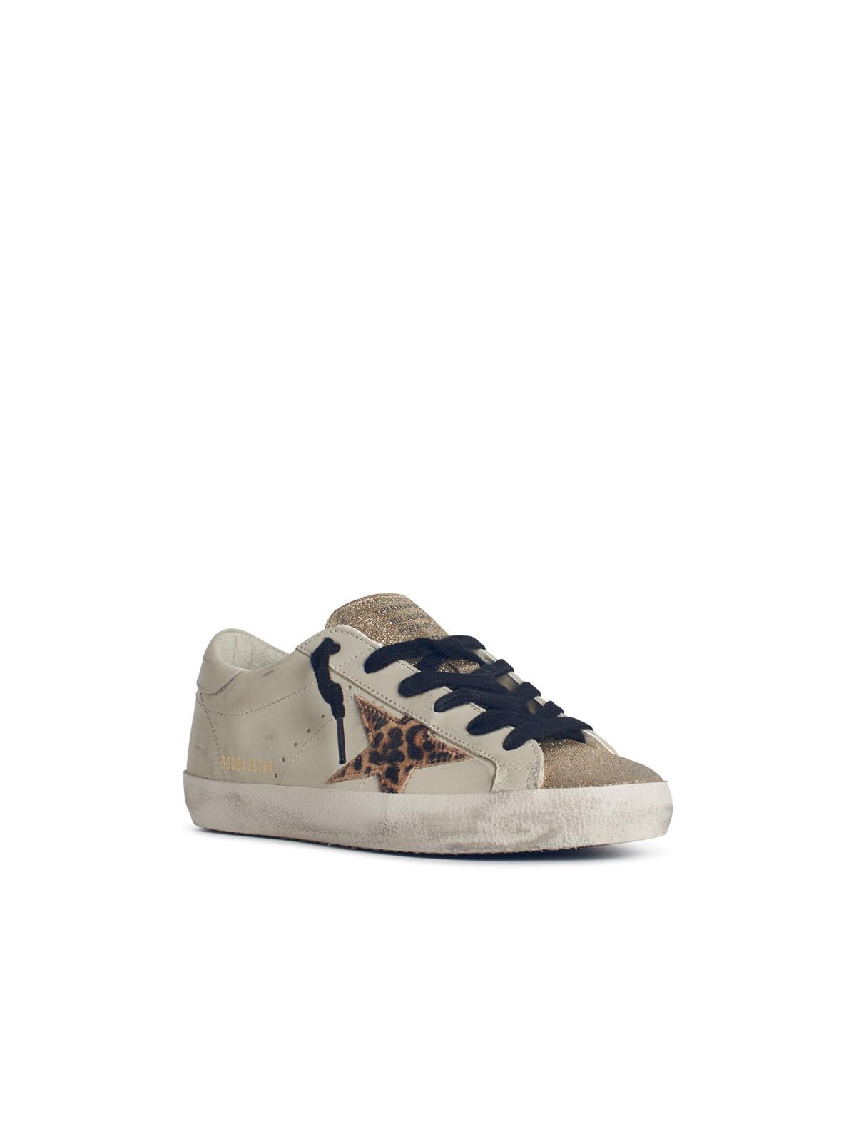 Golden Goose Women Super Star Leather Upper Glitter Toe And Tongue Leather Heel Leopard Horsy Star In Multi