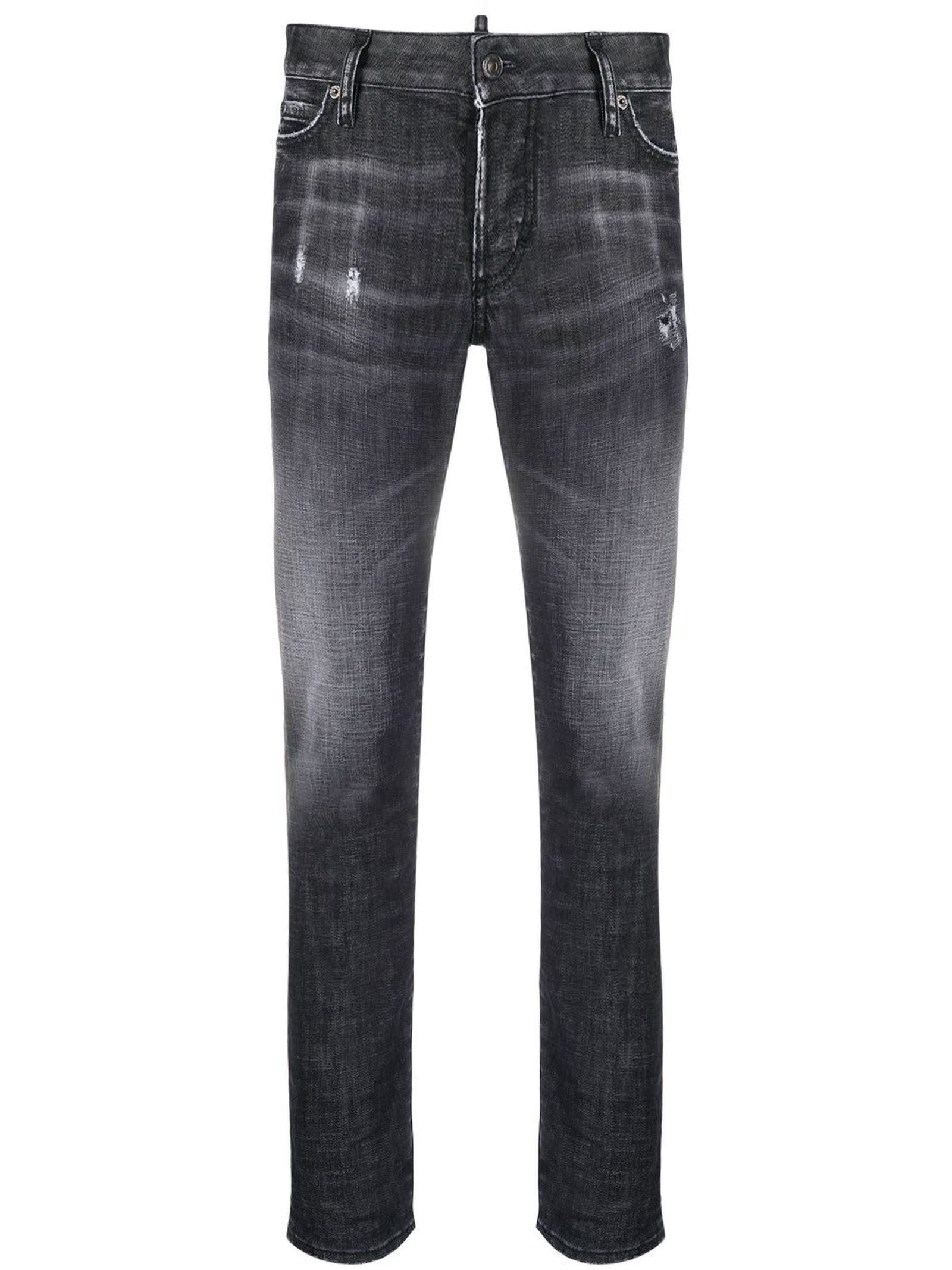 Dsquared2 Dark Grey Stretch-cotton Denim Jeans