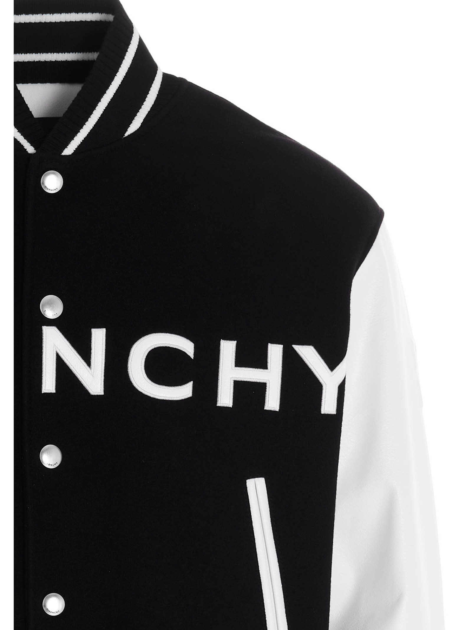 Shop Givenchy Logo Bomber Jacket. In Black